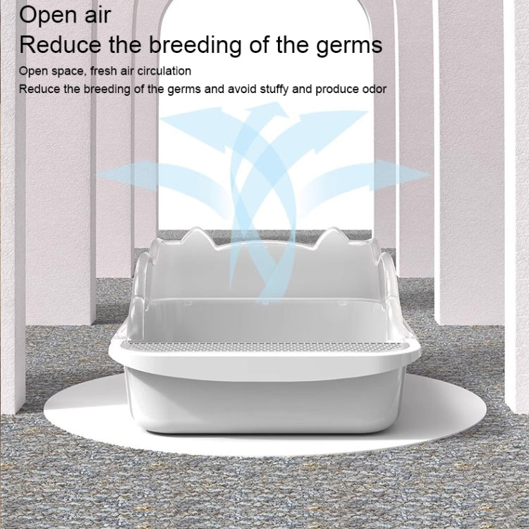 Semi-closed Cat-ear Baffle Cat Litter Basin Deodorization Cat Toilet, Size:Small Size(Random Color)